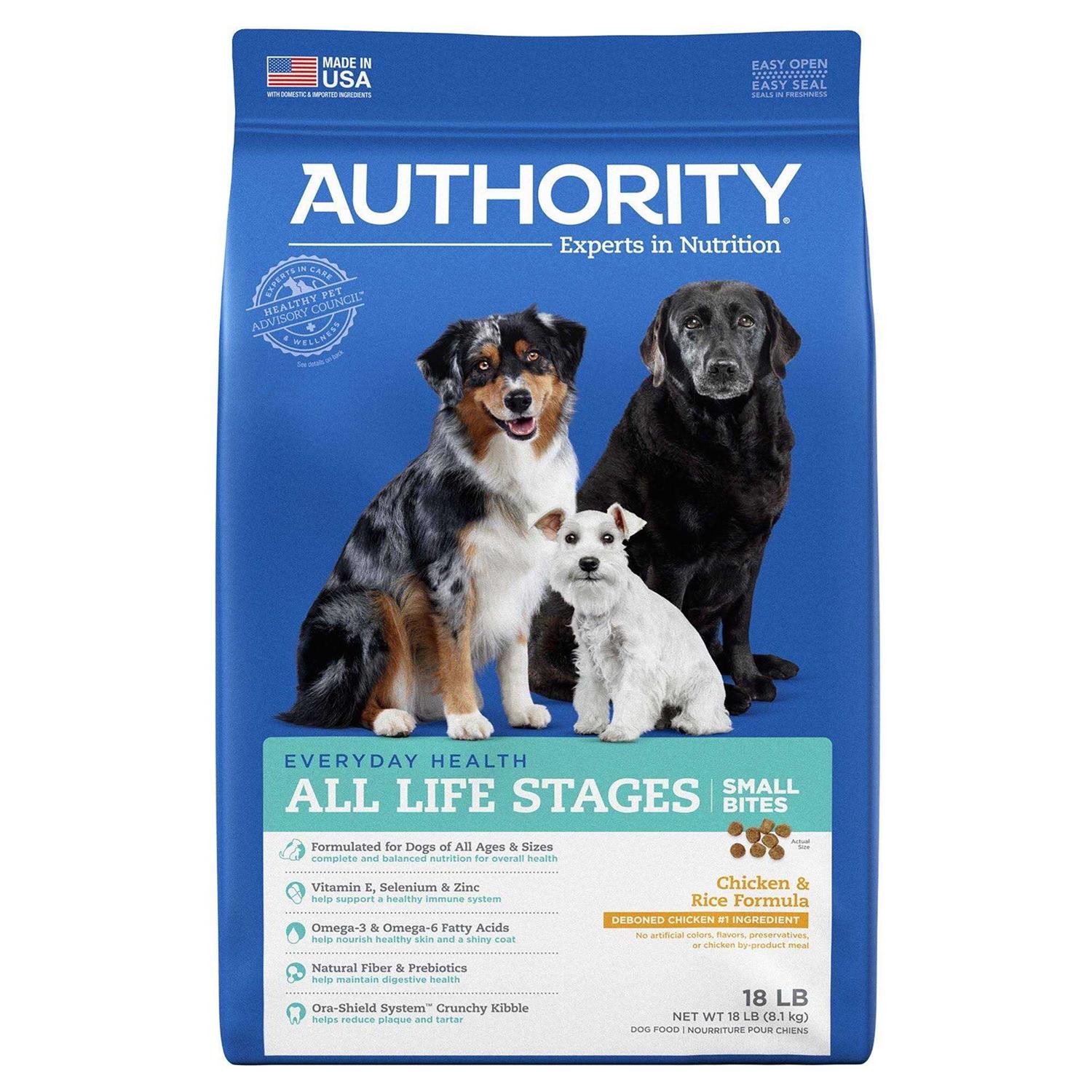 Authority Small Bites Chicken Rice Formula Dry Dog Food - Pet Supplies online store