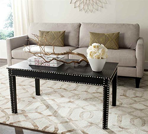 Safavieh Home Collection Crispis Black Croc Coffee Table, Gold