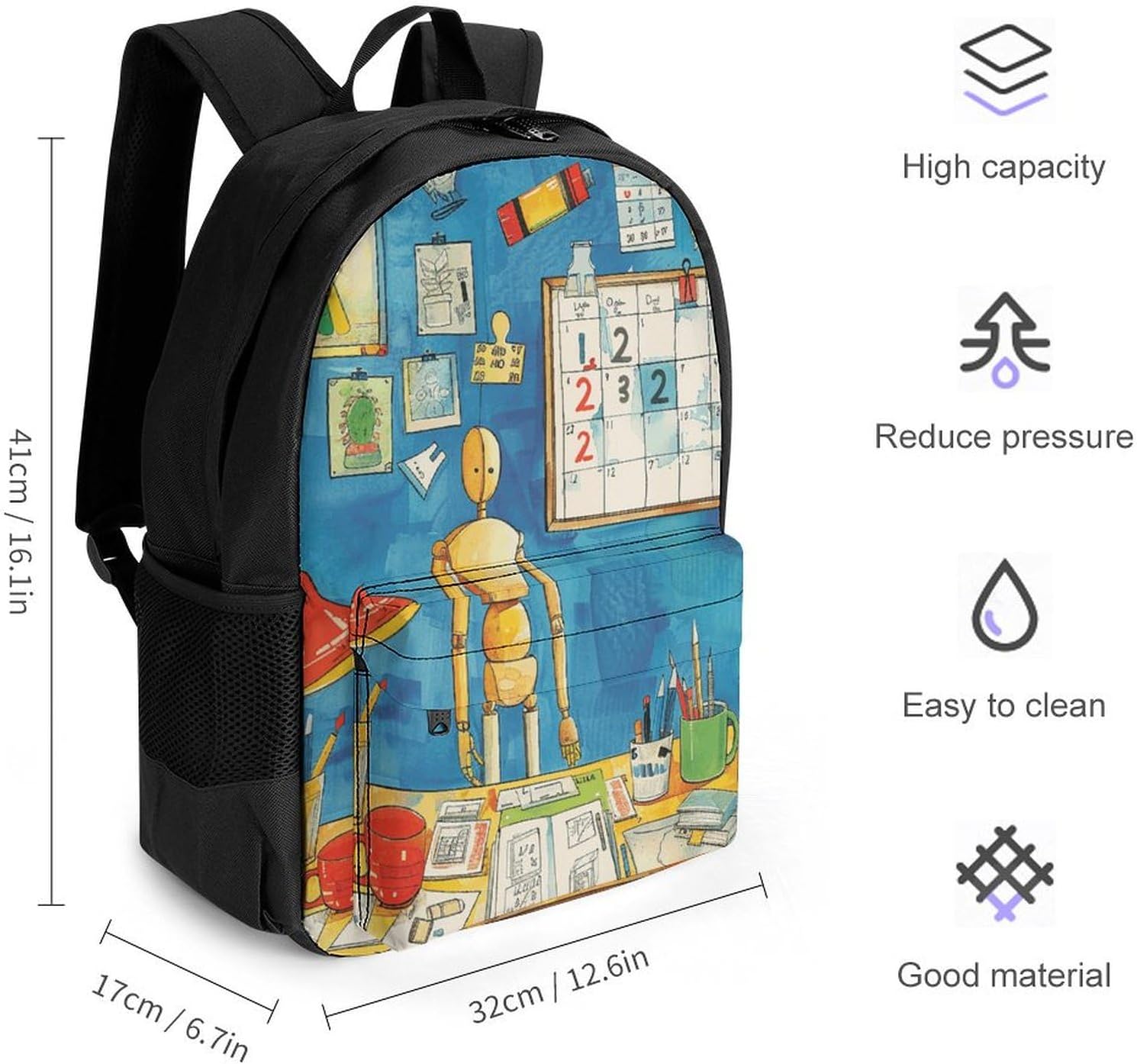 Backpack For Women Men Casual Travel Daypacks Standing at The Table Rucksuck For Work Cute Laptop Backpack