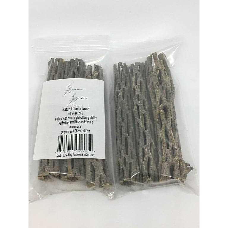 Awesome Aquatic Natural Cholla/Choya Wood 3 Pieces 6 for Shrimp Habitat and Food Treat Hermit Crabs Plecos Aquarium Decoration Lowers pH Hideouts and - Pet Supplies online store