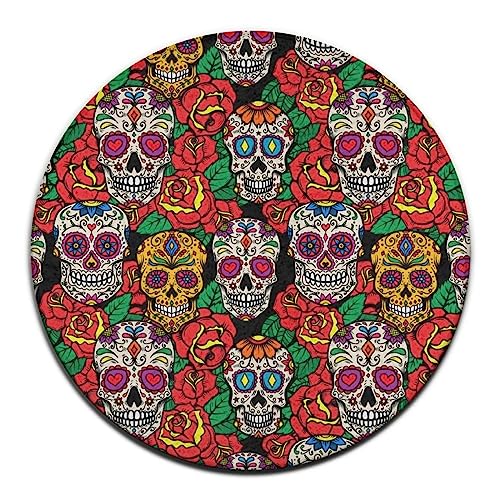 Highly Premium Quality Floor Mat, Large Round Area Rug, Office Chair Decor Mat for Carpet & Hardwood Floors Compatible with Colorful Cartoon Dinosaurs 60inch(150cm)