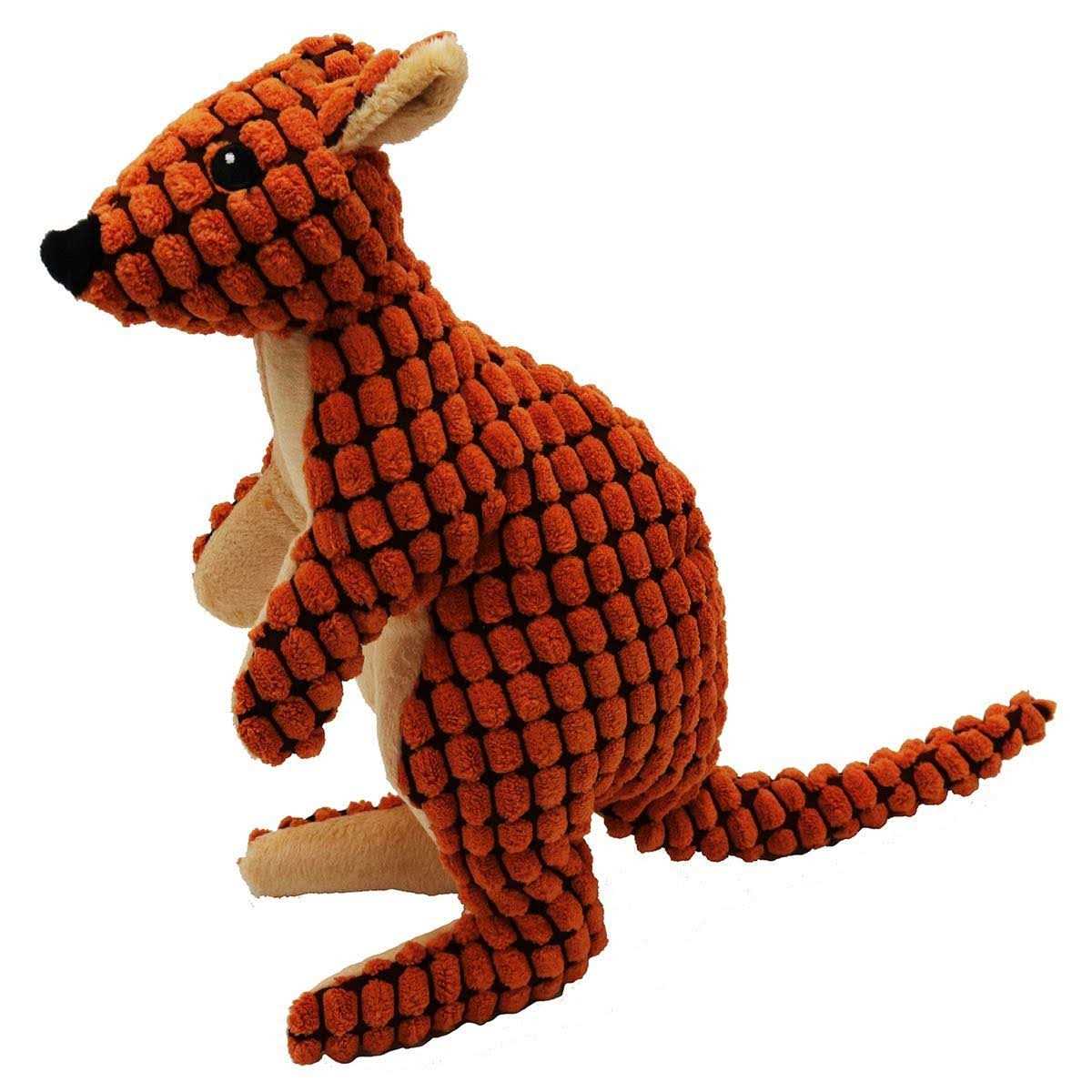 SmartPetLove Tender-Tuffs Big Shots Aussie Kangaroo Cuddly Pet Toy Stuffed Plush Dog Toy and Cute Squeaky Dog Toys for All Life Stages - Pet Supplies online store