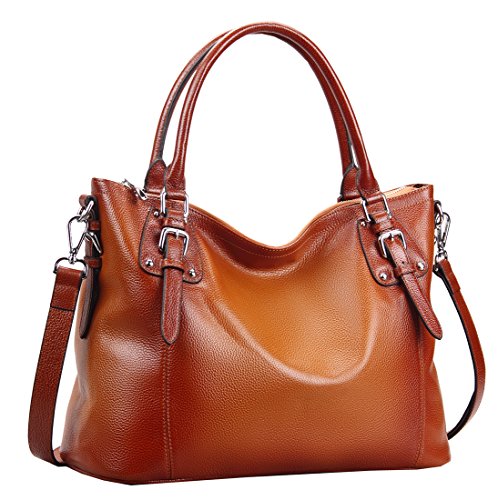 HESHE Genuine Leather Purses and Handbags for Women Tote Shoulder Bag Satchel Purse Top Handle Bags Hobo Crossbody Purse