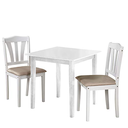 Metropolitan Modern 3 Piece Dining Room Set, White