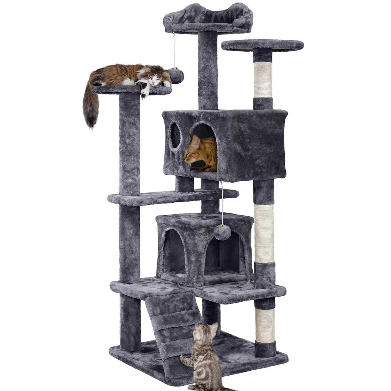 Yaheetech 54in Cat Tree Tower Condo Furniture Scratch Post for Kittens Pet House Play - Pet Supplies online store