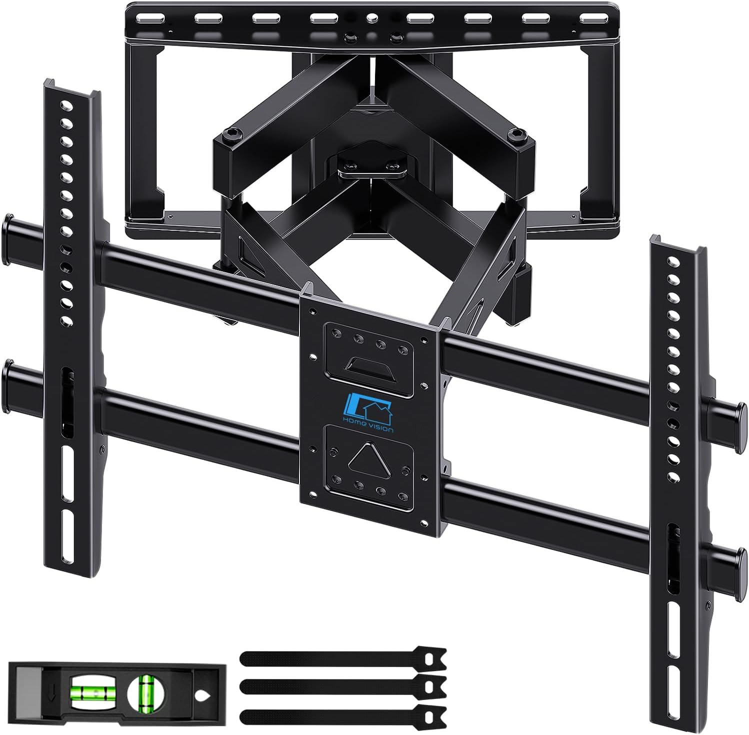 HOME VISION Full Motion TV Wall Mount for Most 32-85 inch TVs up to132lbs, Wall Mount TV Bracket Dual Articulating Arms, Swivel, Tilting, Leveling TV Mount, Max VESA 600x400mm, Fits 8