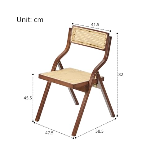 SBCC Rattan Folding Chair/Home Leisure Chair/Dining Chair, Office Chair, Balcony Garden Chair(Brown)