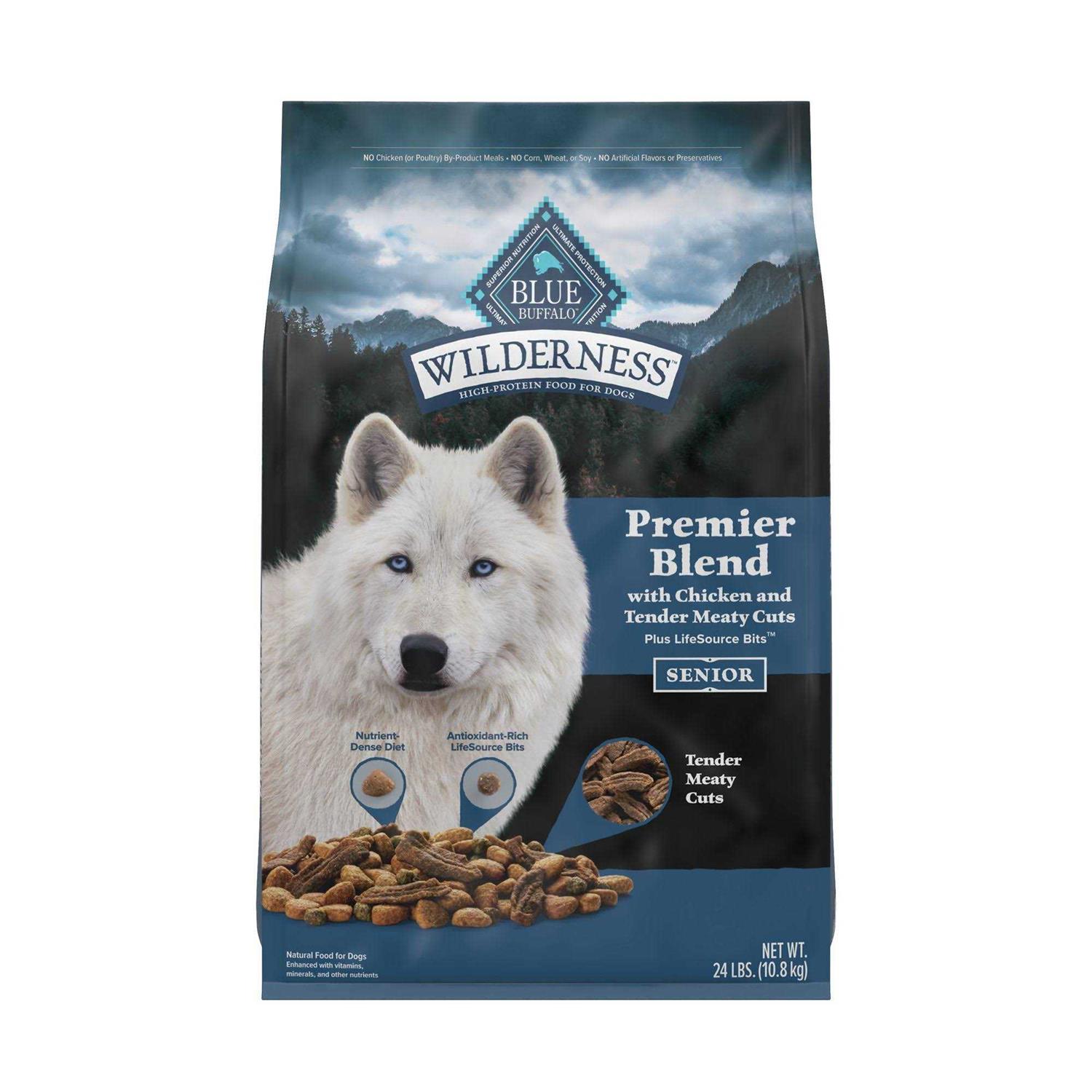 Blue Buffalo Blue Wilderness Premier Blend with Meaty Cuts Chicken Senior Dry Dog Food - Pet Supplies online store