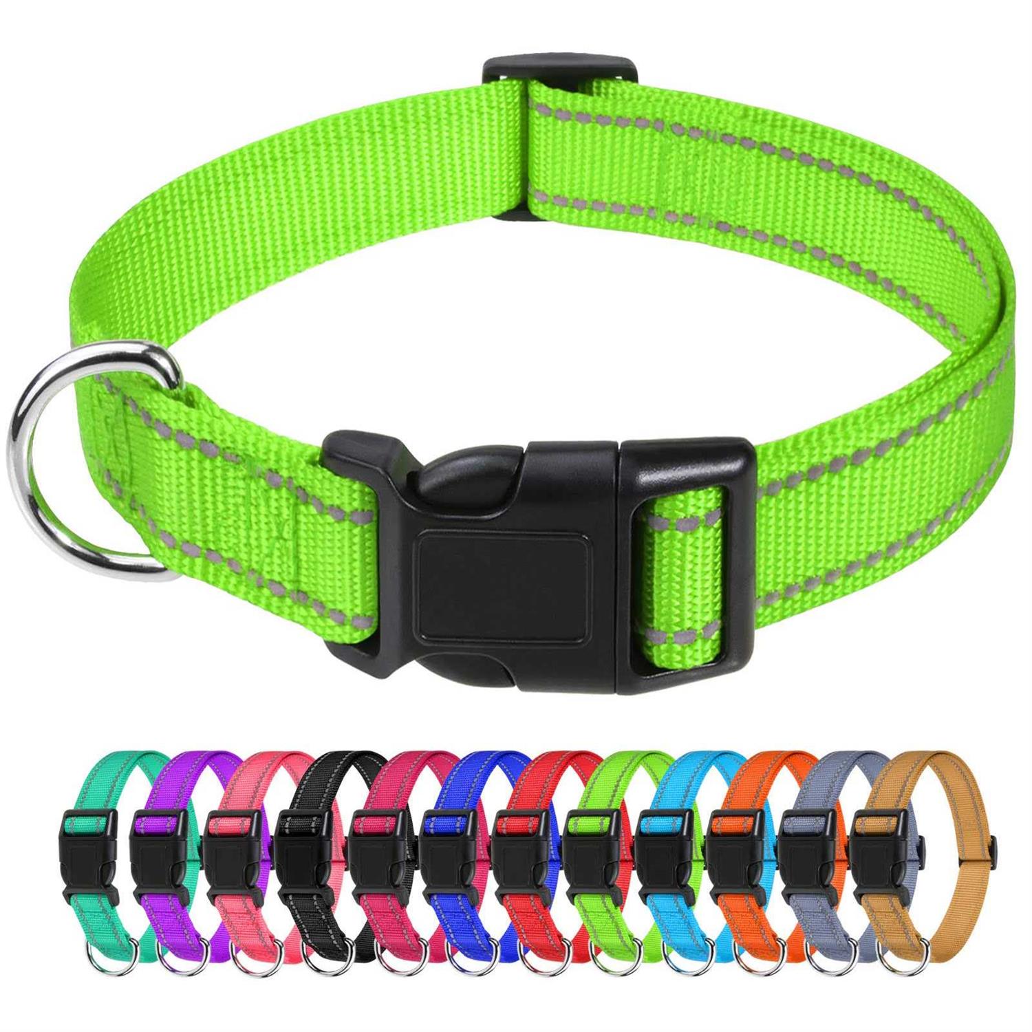 TagME Reflective Nylon Dog Collars Adjustable Classic Dog Collar with Quick Release Buckle Dogs - Pet Supplies online store