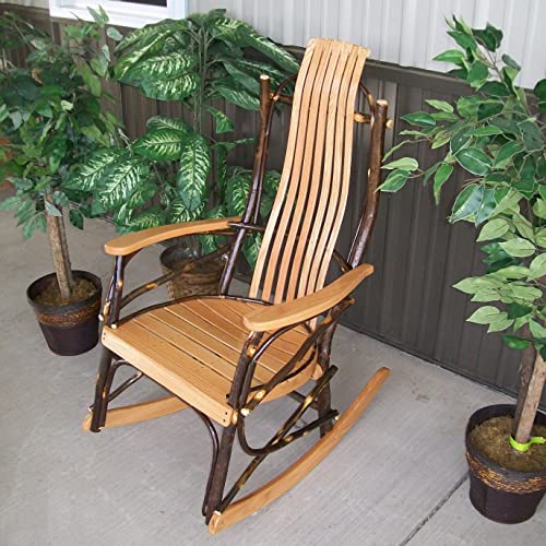 Amish-Made Medium Rustic Hickory Rocking Chair