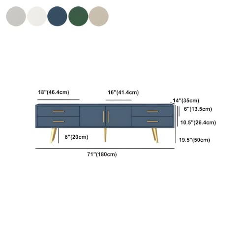 NIUYAO Wood TV Media Stand Modern Entertainment Center Media Console Matte Finish Storage Cabinet Table with Drawers -Green 83