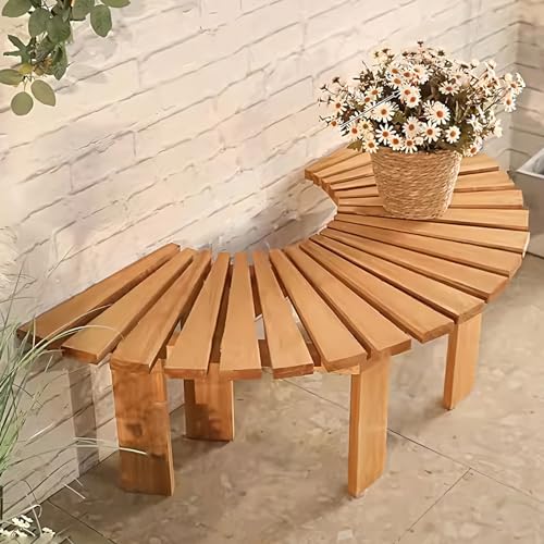 Outdoor Bench, Garden Bench, Sturdy Solid Wood Weatherproof Clearance Backless Bench, Curved Natural Bench Perfect for Garden Patio Deck or Balcony (Color : C)