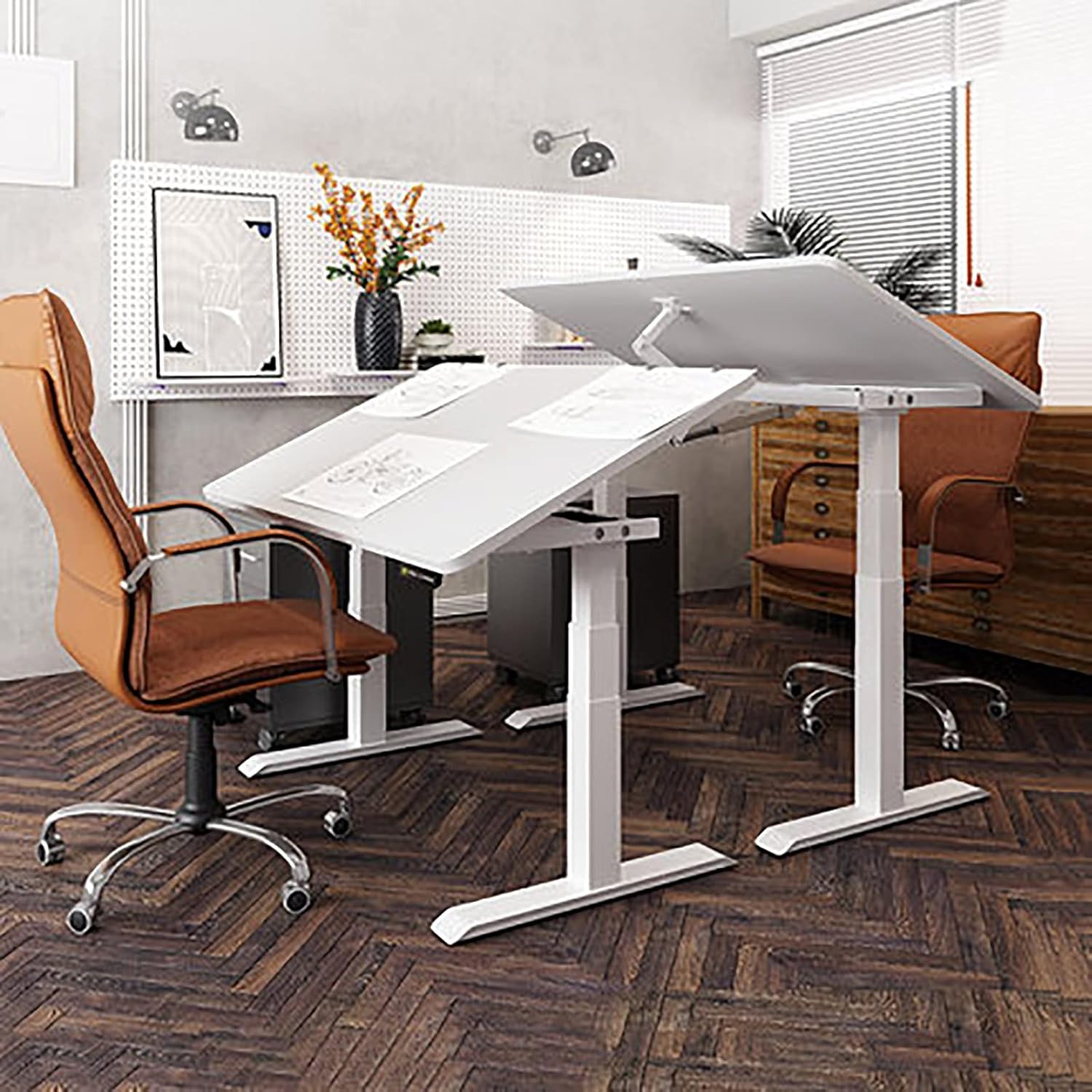 Drafting Desk, Tiltable Tabletop for Artist Electric Lifting Table Tiltable Painting Table Designer Desk Work Table Art Studio Table (Color : White, Size : 140x80Cm) (White 140x80Cm) (White 140x80Cm)