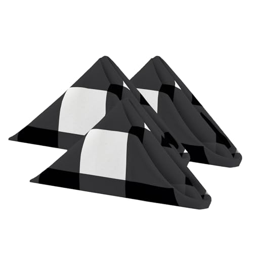 Buffalo Plaid Table Napkins Set of 25 Checkered Cloth Napkins 17x17 inch Washable Dinner Gingham Pattern Napkins Soft Napkins for Wedding Party Dining Banquet(Pink and White)