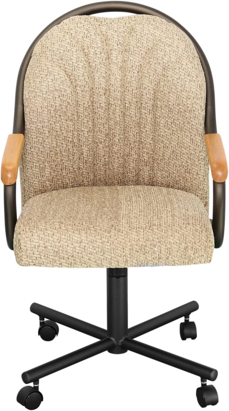 Caster Chair Company Furnish Theory Benton Swivel Tilt Caster Arm Chair in Wheat Tweed Fabric (1 Chair)