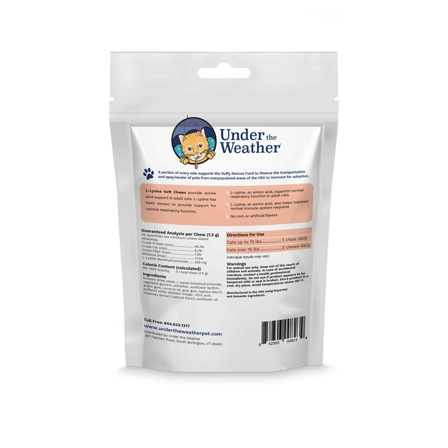 Under the Weather Cat Supplement L Lysine Soft Chews - Pet Supplies online store