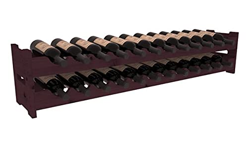 Wine Racks America® Knotty Alder 24 Bottle Scalloped Wine Rack. Burgundy Stain