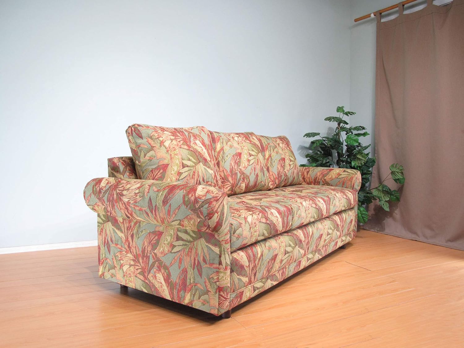 Made in USA Hardwood Sofa Couch Tropical Design (#9052-PJ)