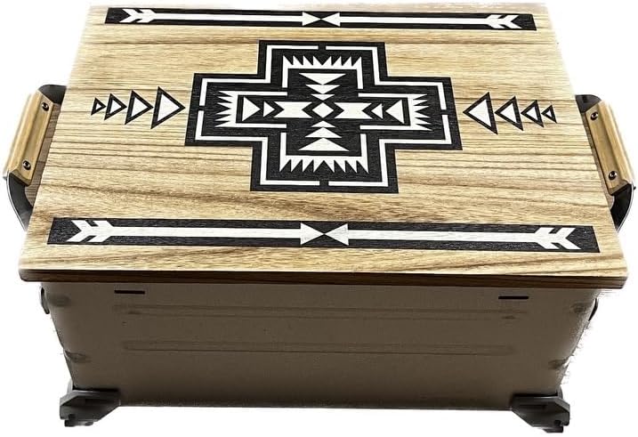 Outdoor Thin Shelf Container for 25 Top with Original Snow Peak Ortega Pattern Handmade Camping Outdoor