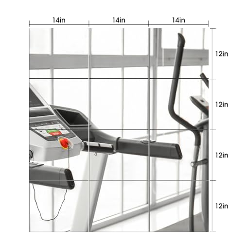 DHARANA Home Gym Mirrors,Set of 12 Glass Mirror Tiles,12'' x 12'' Wall Mounted Mirror,Frameless Full Length Mirror for Gym, Bedroom, Living Room, Bathroom