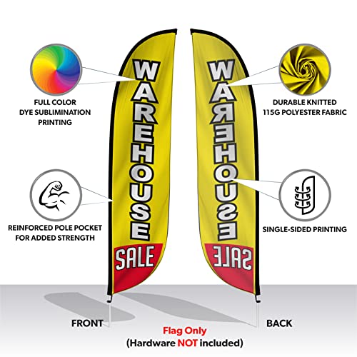 LookOurWay Feather Flag Banner - 12 Feet Tall Advertising Flags for Outside Business and Events Promotion - Swooper Flag Only - Furniture & Mattress Store - Liquidation Sale (10M1200257)