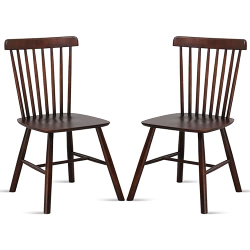 Mid Century Country Farmhouse Wood Black Spindle Side Chair Kitchen Chairs Wooden Dining Chair, Lounge Dining Chairs for Kitchen and Dining Room, Patio