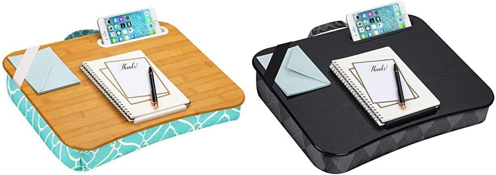 LapGear Designer Lap Desk with Phone Holder and Device Ledge - Aqua Trellis - up to 15.6 Inch Laptops & Designer Lap Desk with Phone Holder and Device Ledge - Gray Argyle - up to 15.6 Inch Laptops
