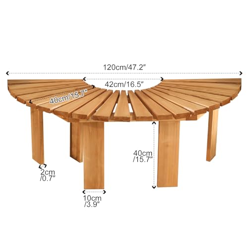 Outdoor Bench, Garden Bench, Sturdy Solid Wood Weatherproof Clearance Backless Bench, Curved Natural Bench Perfect for Garden Patio Deck or Balcony (Color : C)