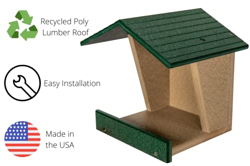 JCs Wildlife Modern Style All Poly Lumber Robin Roost - Great for Robins, Phoebes, Doves and Swallows - Nesting and Roosting Platform (Blue)