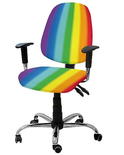 Office Chair Cover, Dinosaur with Moroccan Texture Orange Gradient Computer Office Chair Covers, Universal Elastic Stretchable Rotating Chair Slipcover, Removable & Washable Chair Protector