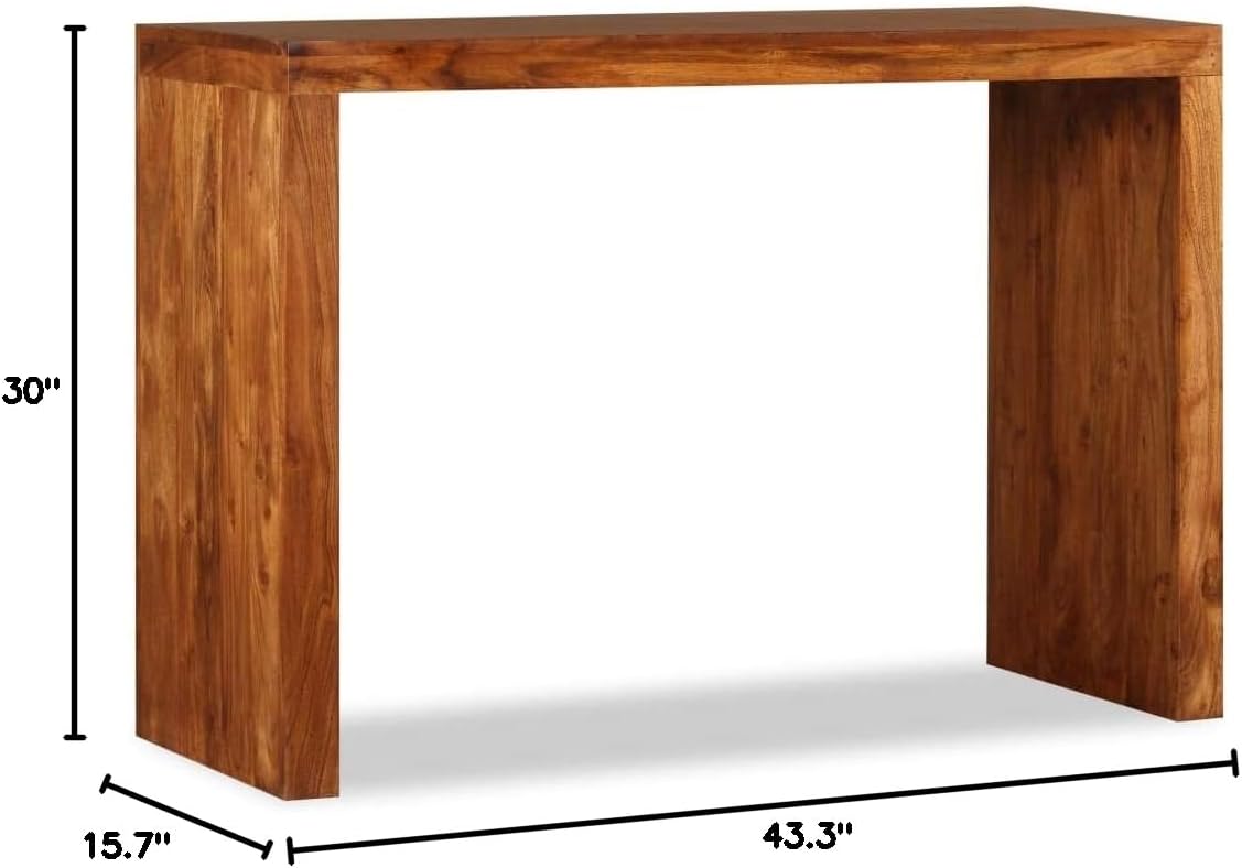 Rural Style,Console Table,Side Tables,Coffee Table,Sofa Table,Display Table,Storage Rack,for Hallway,Bedroom,Entryway,Living Room,Dining Room,Office,Solid Wood with Sheesham Finish 43.3