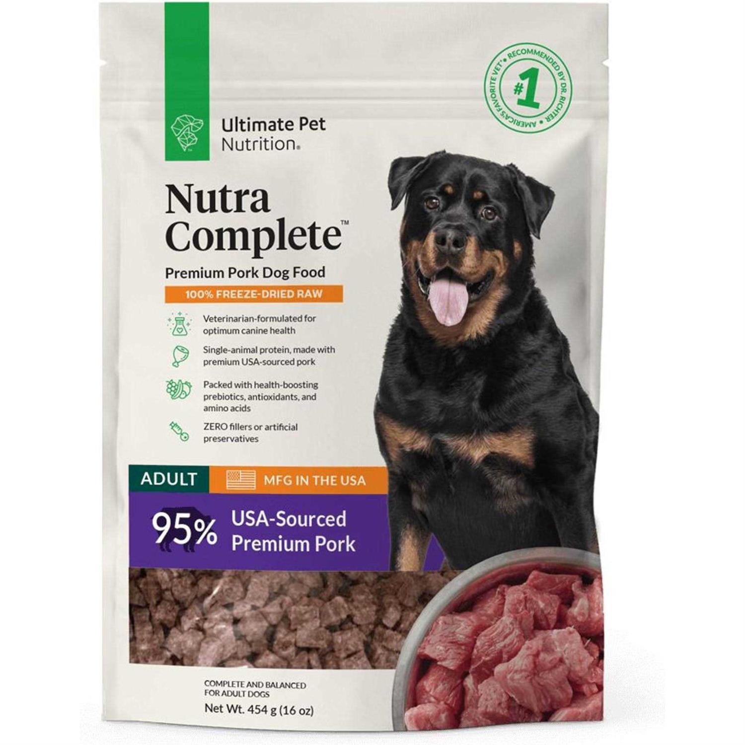 Ultimate Pet Nutrition Freeze Dried Raw Nutra Complete Pork Dog Food - Pet Supplies online store