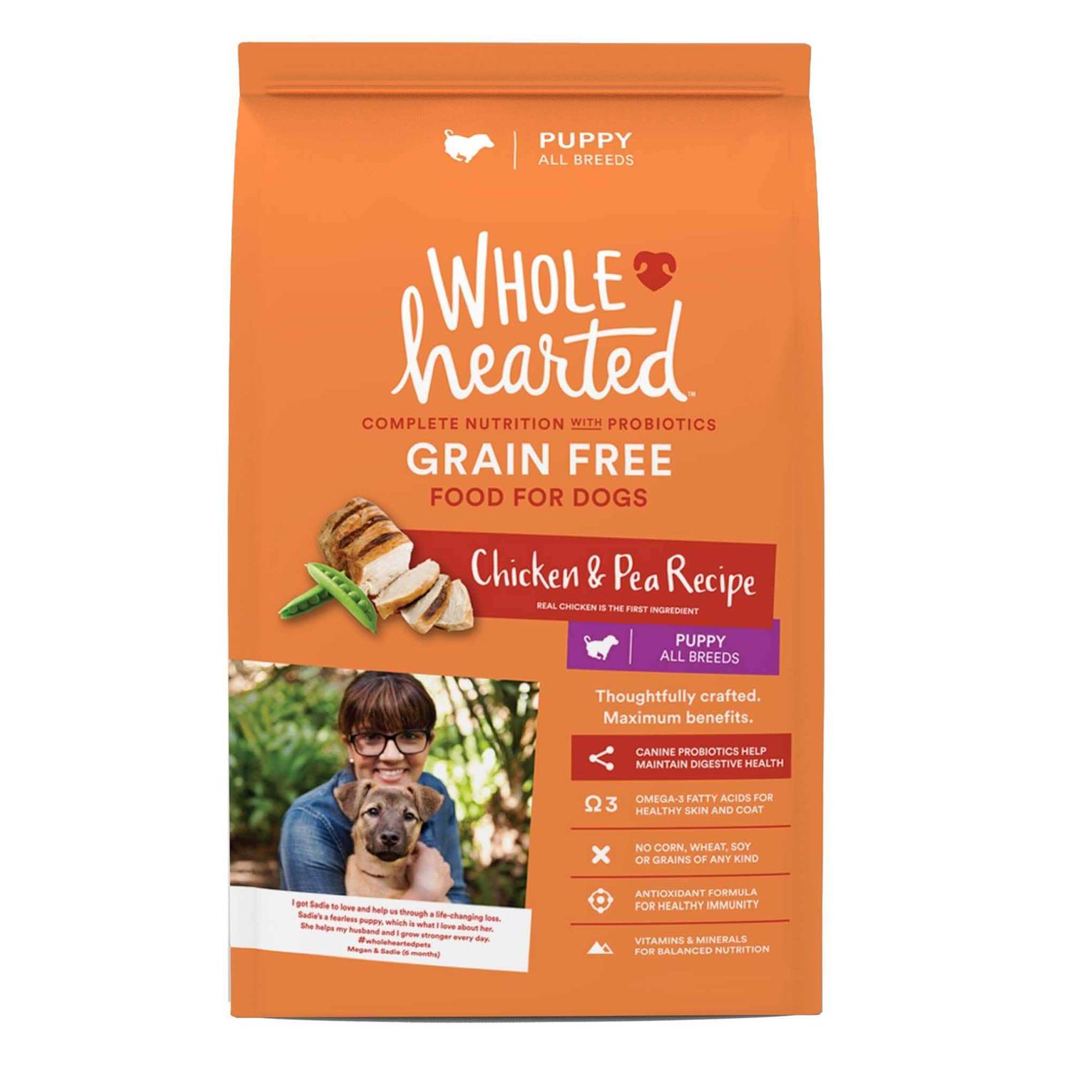 WholeHearted Grain Free Chicken and Pea Recipe Dry Puppy Food - Pet Supplies online store