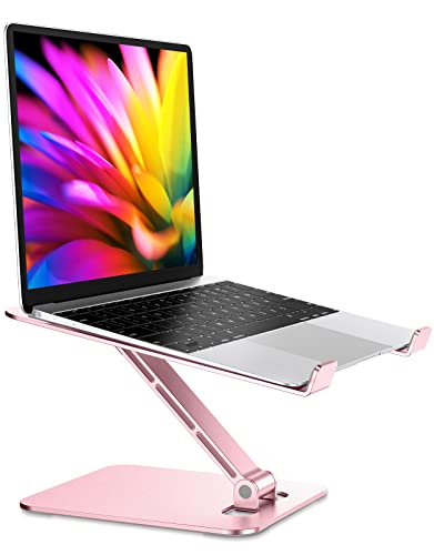 Foldable Laptop Stand, Height Adjustable Ergonomic Computer Stand for Desk, Ventilated Aluminum Portable Laptop Riser Holder Compatible with MacBook Pro Air, All Notebooks 10-16