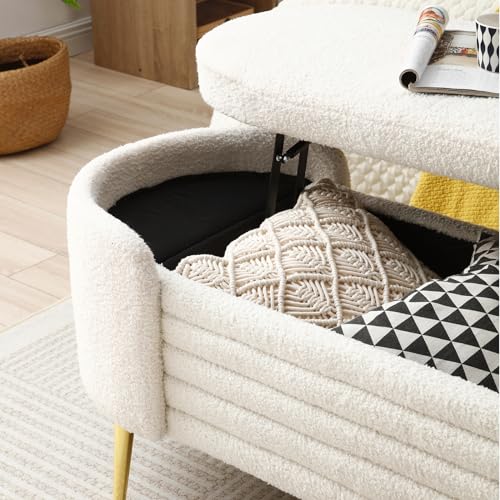 End of Bed Storage Stool Bedroom Storage Bench with Support Legs Entryway Storage Space Lift Top Window Sitting Bench Modern