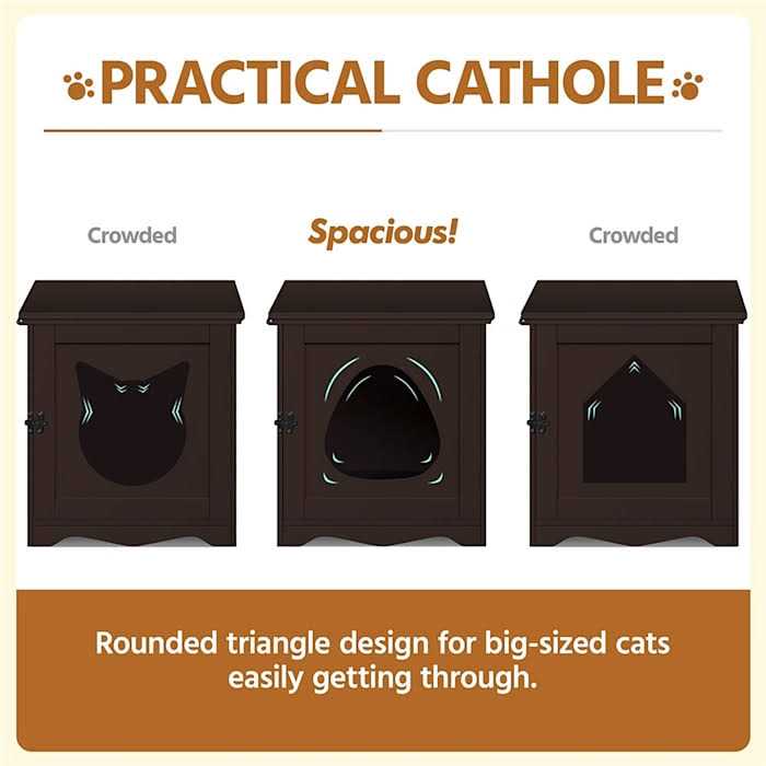 Topeakmart Espresso Furniture Indoor Cat Litter Box - Pet Supplies online store