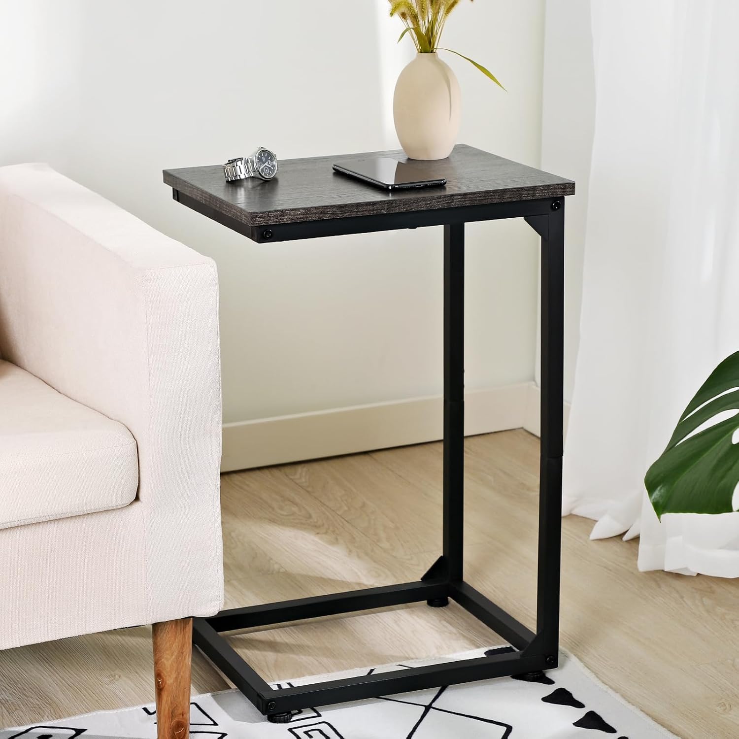 AMHANCIBLE C Table End Tables for Sofa,Nightstands for Bedrooms Set of 2 with Charging Station