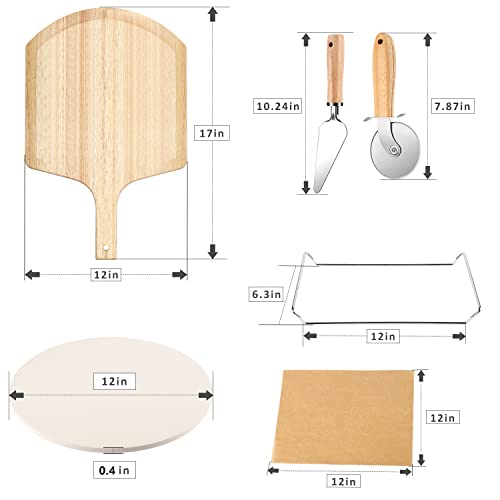 5 PCS Round Pizza Stone Set, 13