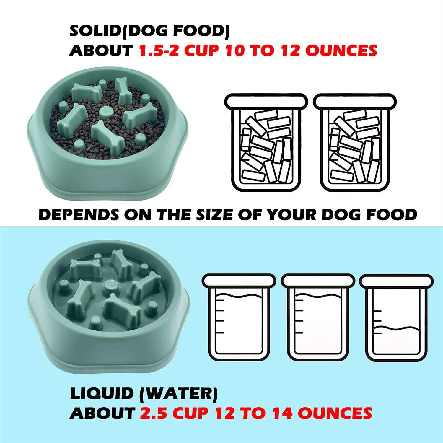 CAISHOW Slow Feeder Dog Bowl Anti Gulping Healthy Eating Interactive Bloat Stop Fun Alternative Non Slip Dog Slow Food Feeding Pet Bowl Slow Eating - Pet Supplies online store