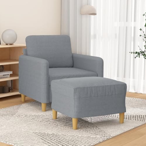 Sofa Chair with Footstool Light Gray 23.6