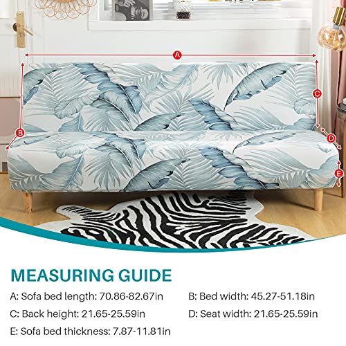 Beacon Pet Stretch Sofa Slipcover Armless Futon Cover Printed Fitted Furniture Protector Elastic Polyester Spandex Washable Armless Sofa Cover Folding Couch Shield Sofa Cover