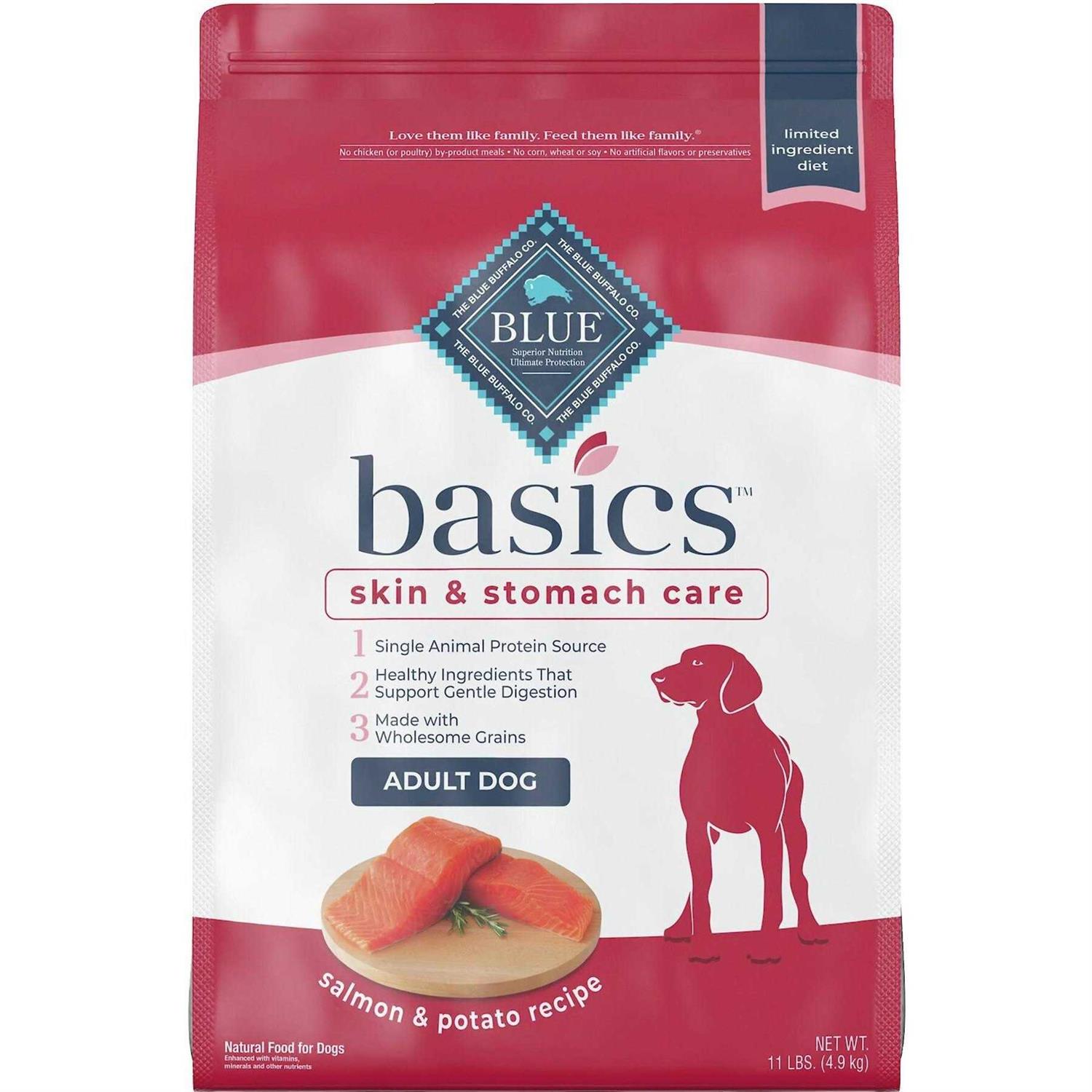 Blue Buffalo Basics Salmon & Potato Skin Stomach Care Adult Dry Dog Food - Pet Supplies online store