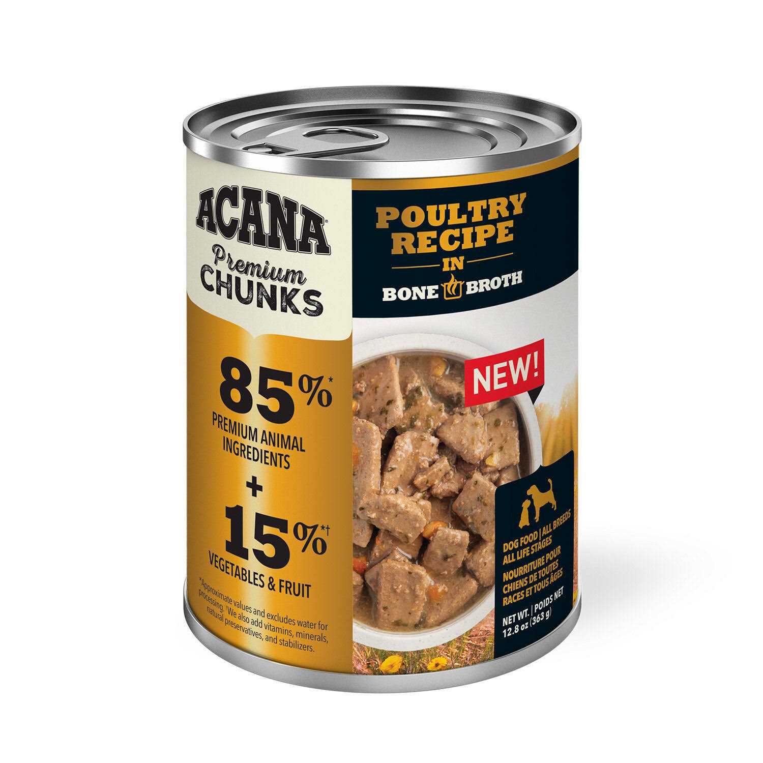Acana Premium Chunks Poultry Recipe in Bone Broth Wet Dog Food - Pet Supplies online store