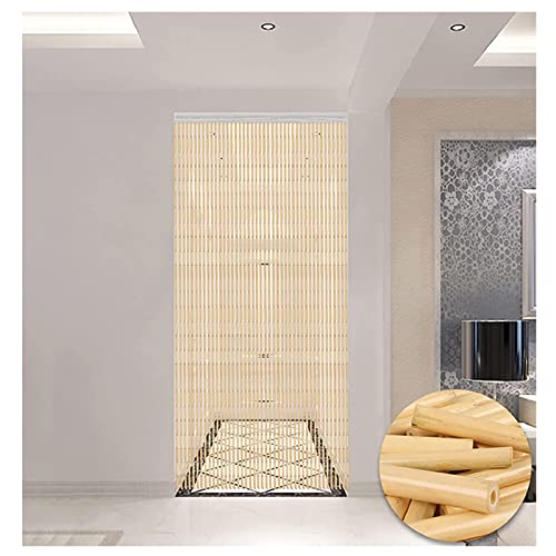 Natural Bamboo Wood Beaded Curtain,Gourd Shape Doorway Room Divider Door Curtain,Hanging Decor String Bead Screen Panel,for Bedroom Kitchen Hallway,Custom ( Color : Natural , Size : 80x210cm )