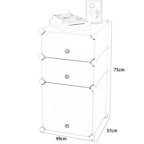Bedroom FurnitureNightstand at Will Combination 2-Drawers 1-Door Simple Modern Storage Cabinets Simple Bedroom Multifunctional Storage Cabinets 49X37X75CM Bedsidestorage cabinets (B)