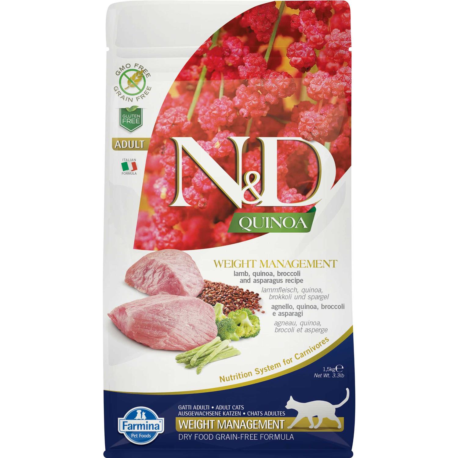 Farmina N&D Quinoa Weight Management Lamb Dry Cat Food - Pet Supplies online store