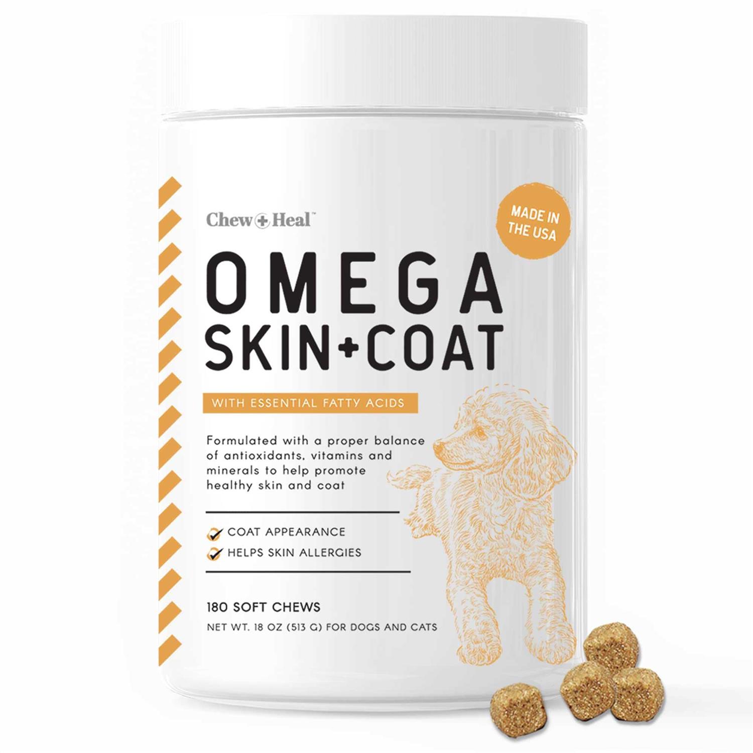 Chew + Heal Omega Skin & Coat Supplement - Pet Supplies online store