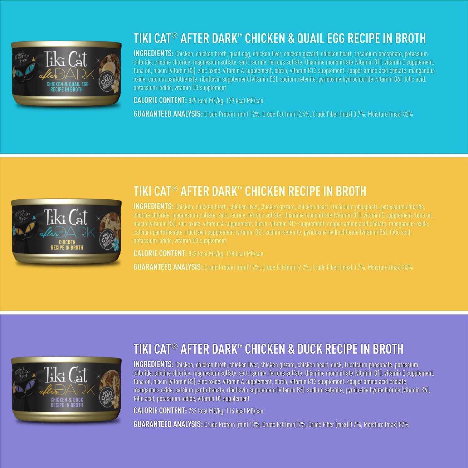 Tiki Cat After Dark Variety Pack Cat Food - Pet Supplies online store