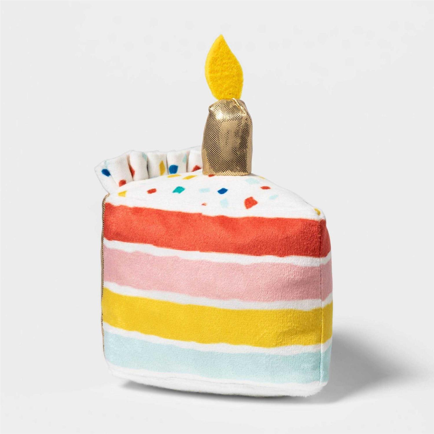 Boots & Barkley Birthday Cake Slice Plush Dog Toy - Pet Supplies online store