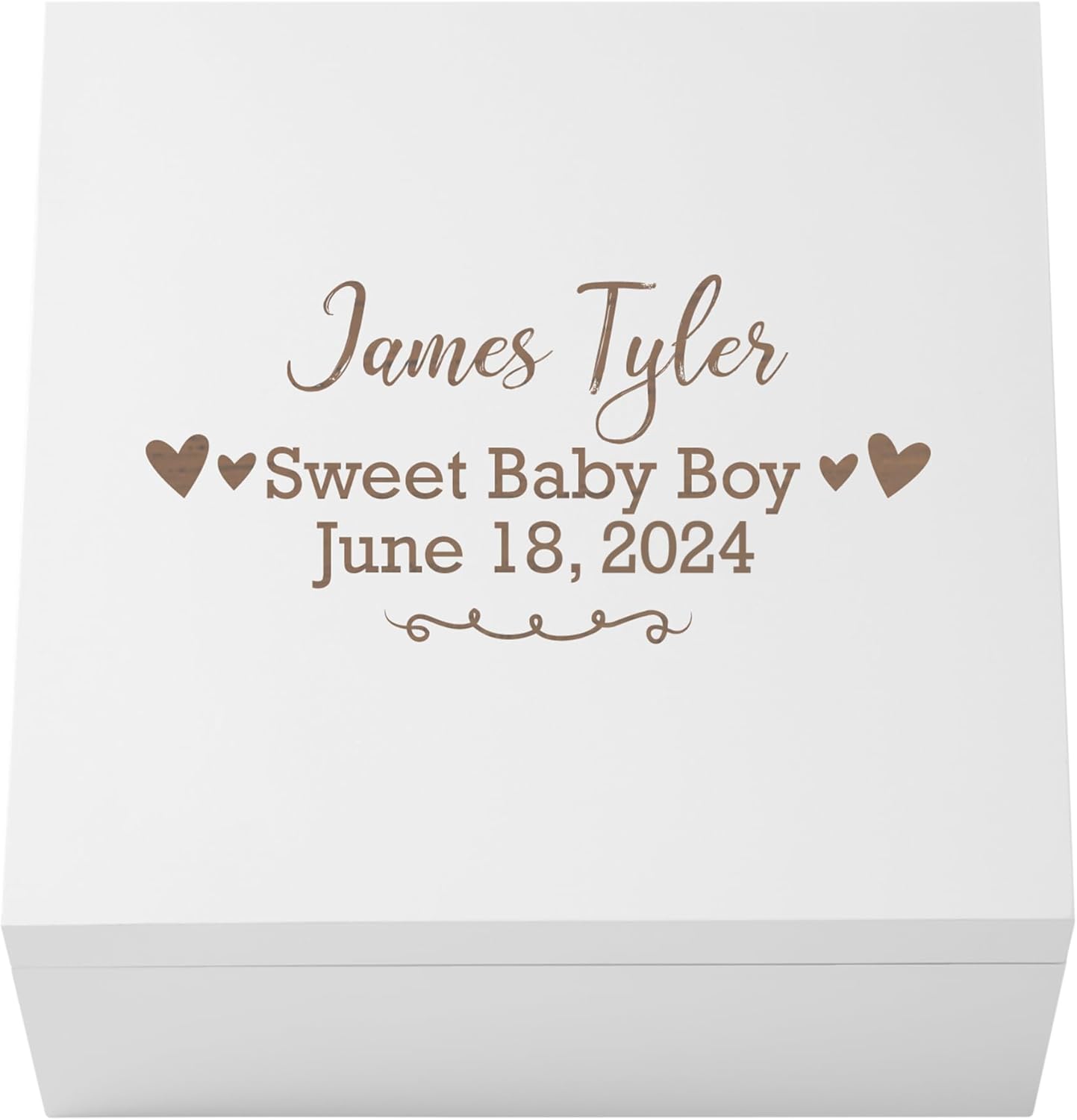 Let's Make Memories Personalized Keepsake Box for Newborn - Memento Storage - Memories Box -Nursery Décor - 6